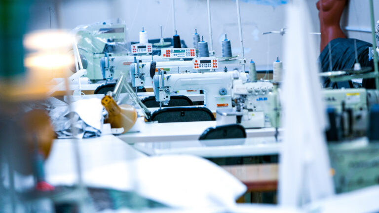 Interior view of a steel factory